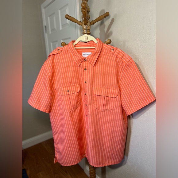 John Blair Other - Mens 2XL John Blair,Short-Sleeve Linen-Look Pilot Button Down Shirt